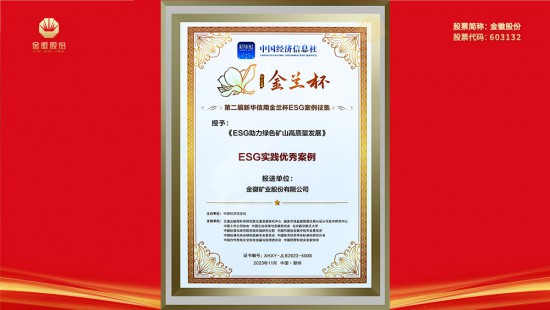 In November 2023, Jinhui Mining Co., Ltd. was awarded the Excellent Case of ESG Practice in the Second 
